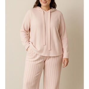 DIP Womens Medium Pink Stripe Lounge Set Oversize Hoodie Soft Cozy Athleisure